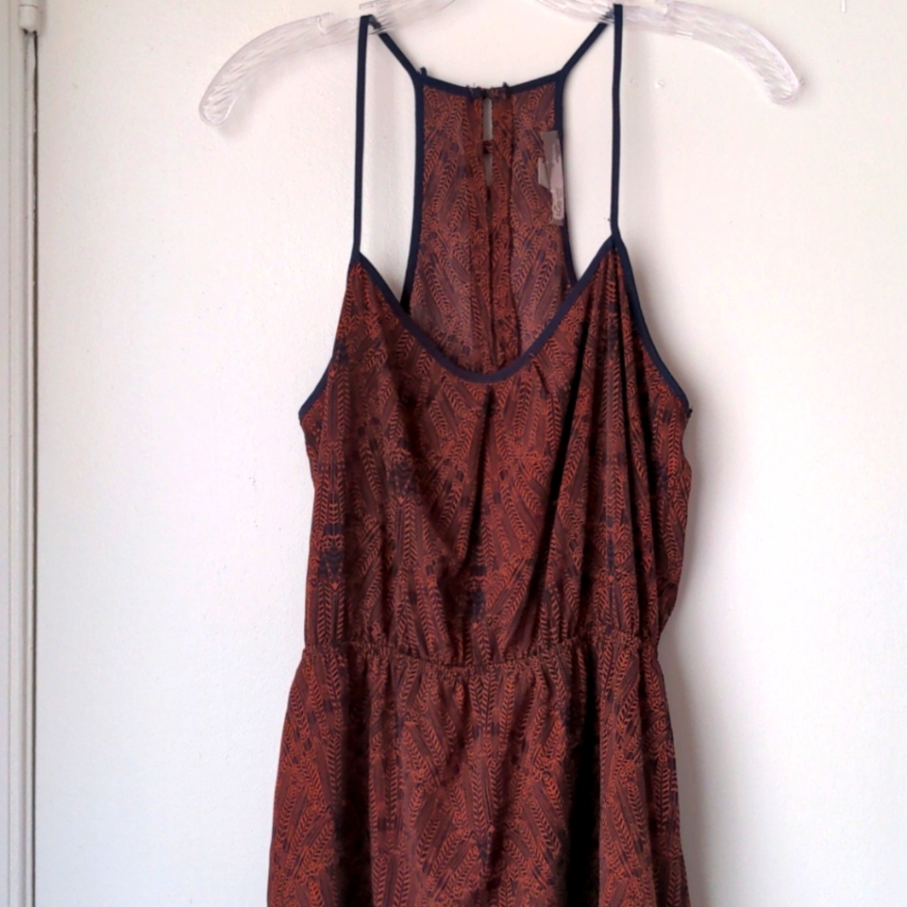 Copper/Navy Summer Dress